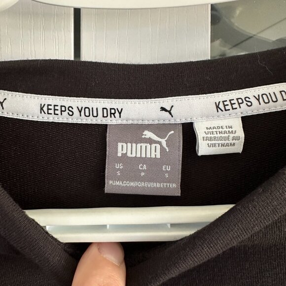 Black Puma Cropped Sweater Size Small - Picture 3 of 3